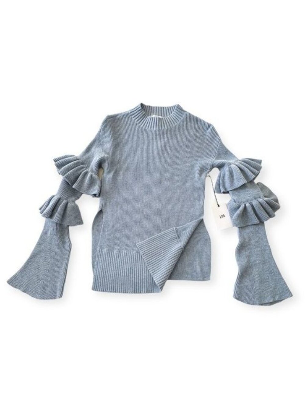 New with Tag, Revolve LPA Top 510 with Ruffle Sleeves, Size XS, Cloud Blue - Picture 7 of 13
